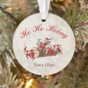Ho Ho Hoing since 1890 vintage gnomes christmas Ornament