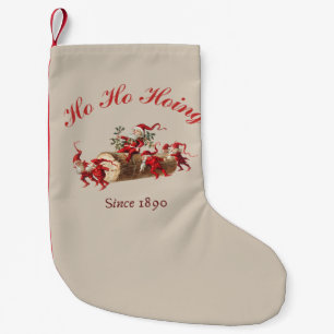 Ho Ho Hoing since 1890 vintage gnomes Small Christmas Stocking