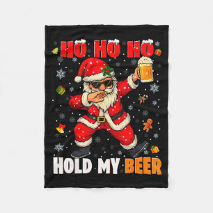 Ho Ho Hold My Drink Cool Dabbing Santa Christmas X Fleece Blanket