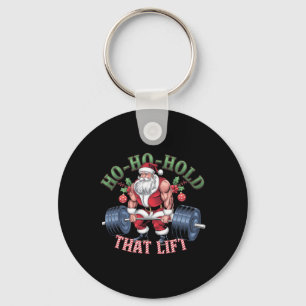 Ho-ho-hold That Lift Santa Claus Christmas Gym Wor Key Ring