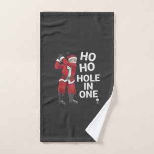 Ho Ho Hole in One Funny Golfing Xmas Christmas Hand Towel