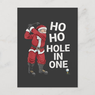 Ho Ho Hole in One Funny Golfing Xmas Christmas  Invitation Postcard