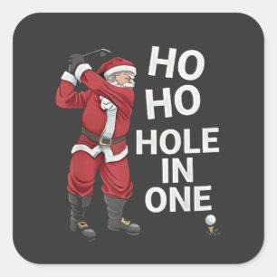 Ho Ho Hole in One Funny Golfing Xmas Christmas  Square Sticker