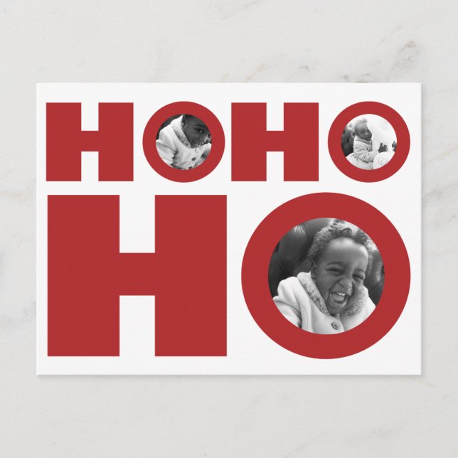 Ho Ho Holiday Photo Postcard (Front)