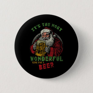 Ho Ho Holy I Need A Beer Funny Santa Christmas Dri 6 Cm Round Badge