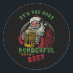 Ho Ho Holy I Need A Beer Funny Santa Christmas Dri Classic Round Sticker<br><div class="desc">Ho Ho Holy I Need A Beer Funny Santa Christmas Drinking</div>