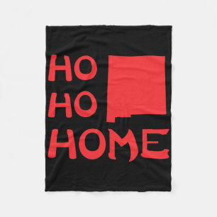 Ho Ho Home New Mexico Santa Christmas Holiday  Fleece Blanket