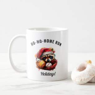 Ho-Ho-Home Run Raccoon Mug — Add Your Name on Back