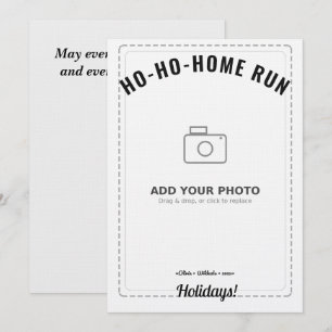 Ho-Ho-Home Run Racoon Holiday Card (White Back)