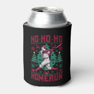 Ho Ho Homerun Baseball Ugly Christmas Sweater  Can Cooler