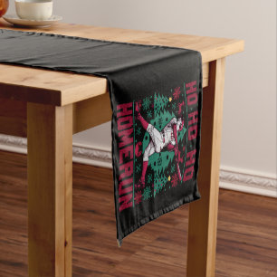 Ho Ho Homerun Baseball Ugly Christmas Sweater Short Table Runner
