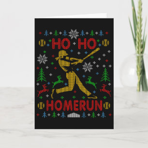 Ho Ho Homerun Fastpitch Softbyll Ugly Christmas Pa Card