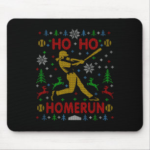 Ho Ho Homerun Fastpitch Softll Ugly Christmas Part Mouse Mat