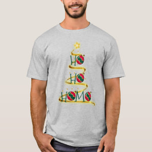 "Ho ho homo" gay christmas tree w ornaments funny  T-Shirt