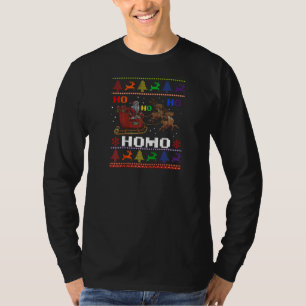 Ho Ho Homo Santa Reindeer Lgbt Gay Lesbian Pride C T-Shirt