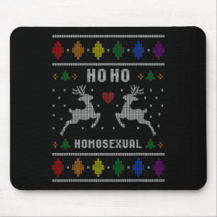 Ho Ho Homoual Gay Xmas Pride Ugly Christmas Sweate Mouse Mat