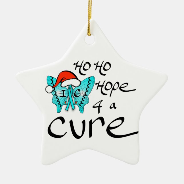 Ho Ho Hope 4 a Cure to IC Ceramic Tree Decoration (Front)