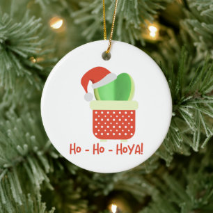 Ho-Ho-Hoya Cute Christmas Santa Hoya Plant Ceramic Tree Decoration