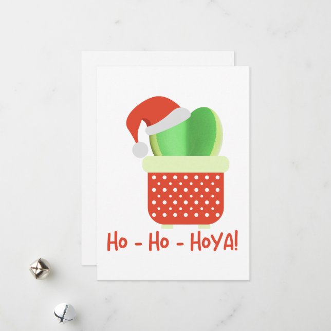 Ho-Ho-Hoya Cute Christmas Santa Hoya Plant  Holiday Card (Front/Back In Situ)