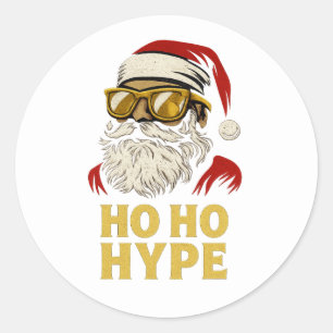 HO HO HYPE – Santa Gold Classic Round Sticker