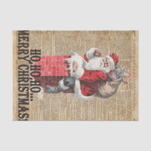 Ho,Ho Merry Chirstmas Santa Claus Dictitionary Art Tissue Paper