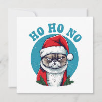 Ho ho no - funny grumpy santa cat