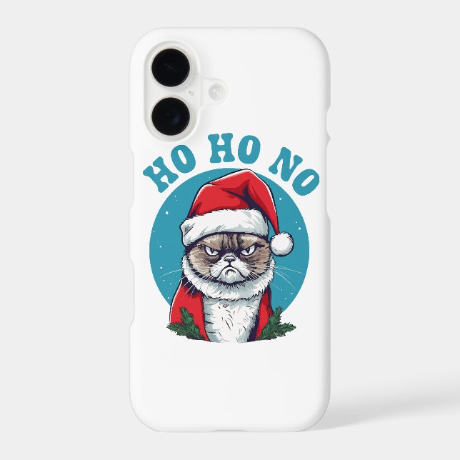 Ho ho no - funny grumpy santa cat (Back)
