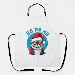 Ho ho no - funny grumpy santa cat apron