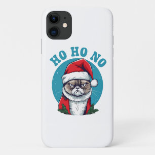 Ho ho no - funny grumpy santa cat iPhone 11 case