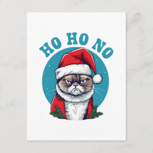 Ho ho no - funny grumpy santa cat enclosure card