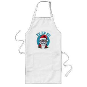 Ho ho no - funny grumpy santa cat long apron