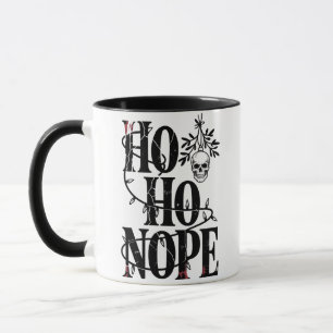 Ho Ho Nope" Funny Spooky Gothic Skull Mug