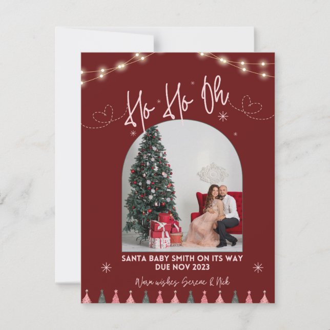 Ho ho oh baby christmas pregnancy announcement  (Front)