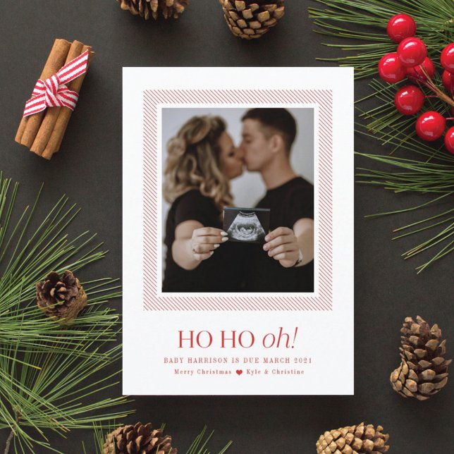 Ho Ho Oh Pregnancy Announcement Christmas Card (Creator Uploaded)