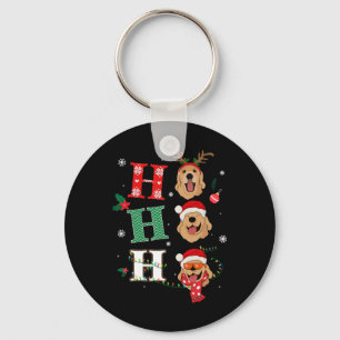 Ho Ho Retrievers Golden Xmas Outfit Christmas Cost Key Ring