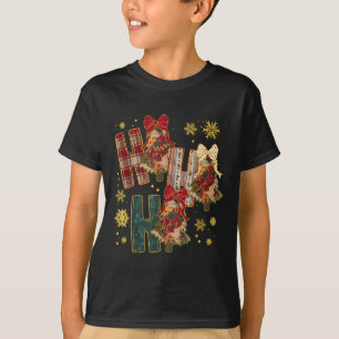Ho Ho Xmas Ho Patchwork Coquette Cow Plaid Christm T-Shirt