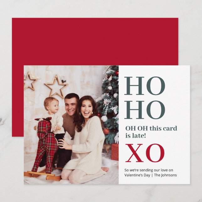 Ho Ho XO Valentine's Day Holiday Card (Front/Back)