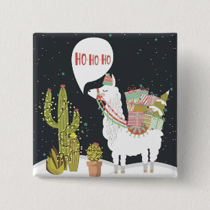 Ho-HoHo Holiday Llama 15 Cm Square Badge