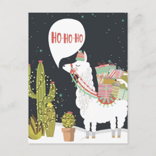 Ho-HoHo Holiday Llama Postcard