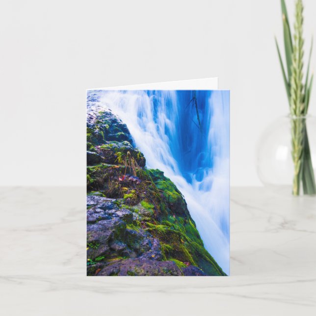 Ho‘opi‘i Falls, Blue Water, Kauai, Hawaii  Note Card (Front)