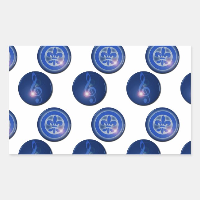 Ho´oponopono Flor de Lis y clave de Sol Rectangular Sticker (Front)