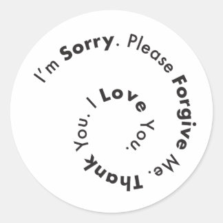 Ho’Oponopono Mantra Prayer Sentences gratitude Classic Round Sticker