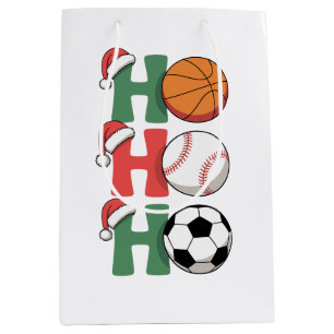Ho Santa Christmas Basketball Baseball Soccer Xmas Medium Gift Bag