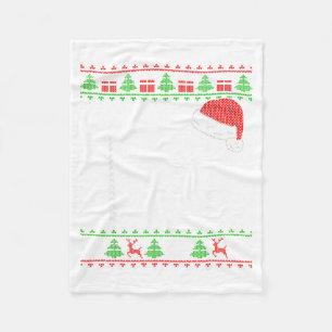 HO Where Hos at Matching Couples Ugly Christmas Fleece Blanket
