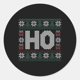 Ho Where's My Ho At Christmas Xmas Couples Matchin Classic Round Sticker