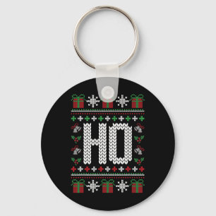 Ho Where's My Ho At Funny Ugly Xmas Sweater Christ Key Ring