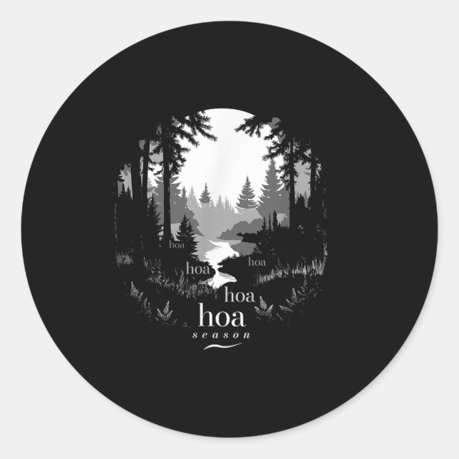 Hoa Hoa Hoa Hoa Hoa Season Autumn Fall Forest Tren Classic Round Sticker (Front)