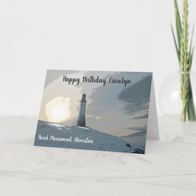 Hoad Monument, Ulverston, lighthouse, birthday Card (Front)