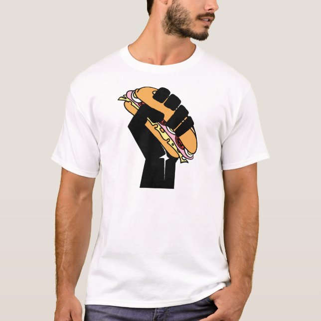 Hoagie Sandwich Guy Fist Resist Anti Trump T-Shirt (Front)