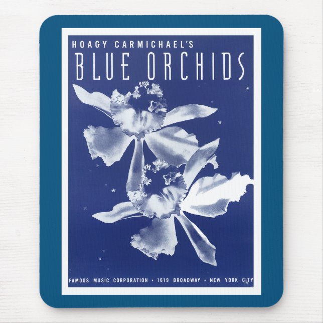 Hoagy Carmichael's "Blue Orchids" Mouse Mat (Front)